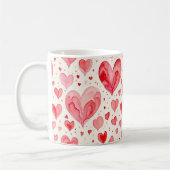 Watercolor Heart Pattern  Koffiemok (Links)