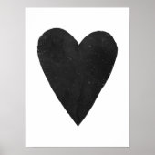 Watercolor Heart Valentine Art Print - Black (Voorkant)