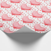 Watercolor Heart Valentine Wrapping Paper Cadeaupapier (Hoek)