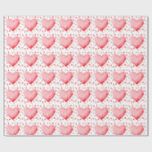 Watercolor Heart Valentine Wrapping Paper Cadeaupapier (Vlak)
