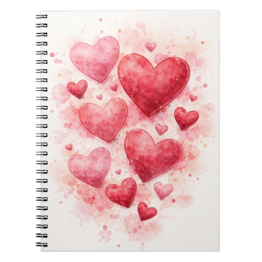 Watercolor Hearts Journal Notitieboek (Voorkant)