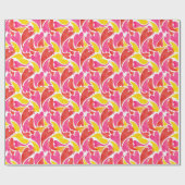 Watercolor Hearts Valentines Love Pink Red Yellow Cadeaupapier (Vlak)