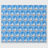 Watercolor Heeling Sailboats Cadeaupapier (Vlak)