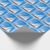 Watercolor Heeling Sailboats Cadeaupapier (Hoek)