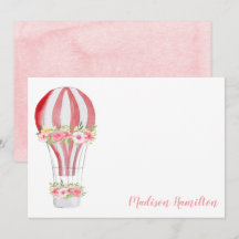 Watercolor Heet Luchtballon Gepersonaliseerd Schri