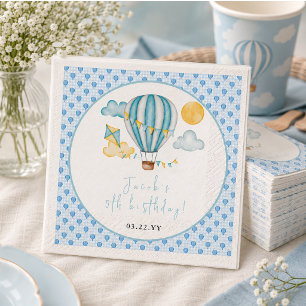 Watercolor Heet Luchtballon Kind 5e Verjaardagsfee Servet