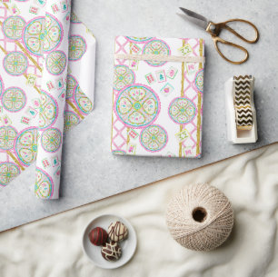Watercolor Helder Mahjong Medaillon Cadeaupapier
