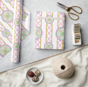 Watercolor Helder Mahjong Medaillon Cadeaupapier