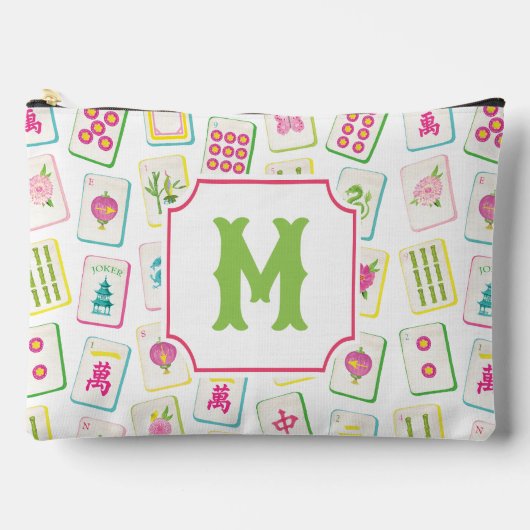Watercolor Helder Mahjong Tegels Monogram Etui (Voorkant)