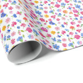 Watercolor Heldere Bloemrijke Lente Veldbloem Cadeaupapier (Rol Hoek)