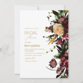 Watercolor Helle tapijt bloemen gouden Uitnodiging (Voorkant)