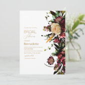 Watercolor Helle tapijt bloemen gouden Uitnodiging (Staand voorkant)