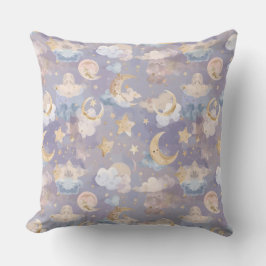 Watercolor Hemel Nursery Kussen | Pastel Manen
