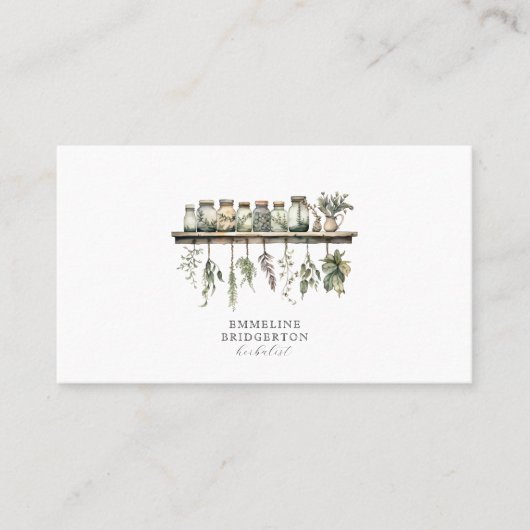 Watercolor Herbalist Herbal Medicine  Visitekaartje (Voorkant)