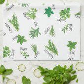 Watercolor Herbs Kitchen Hand Towel Theedoek (Gevouwen)