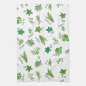 Watercolor Herbs Kitchen Hand Towel Theedoek (Verticaal)