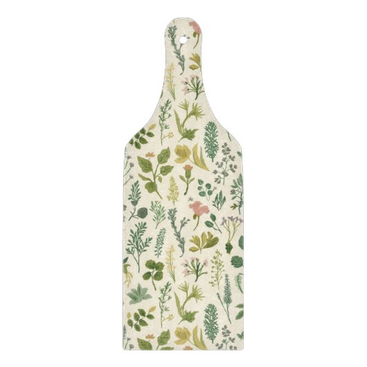 Watercolor herbs pattern snijplank (Voorkant)