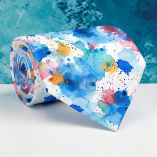 Watercolor Heren Zakdoek Stropdas
