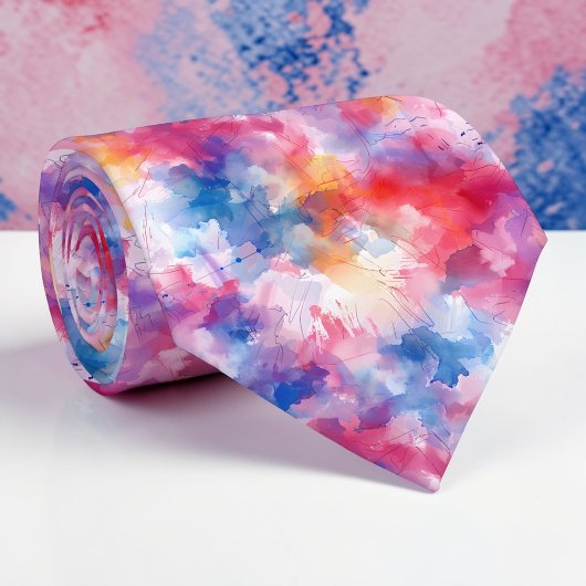 Watercolor Heren Zakdoek Stropdas