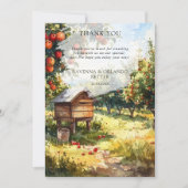 Watercolor Herfst Appelboomgaard Bedankkaart Aankondiging (Voorkant)