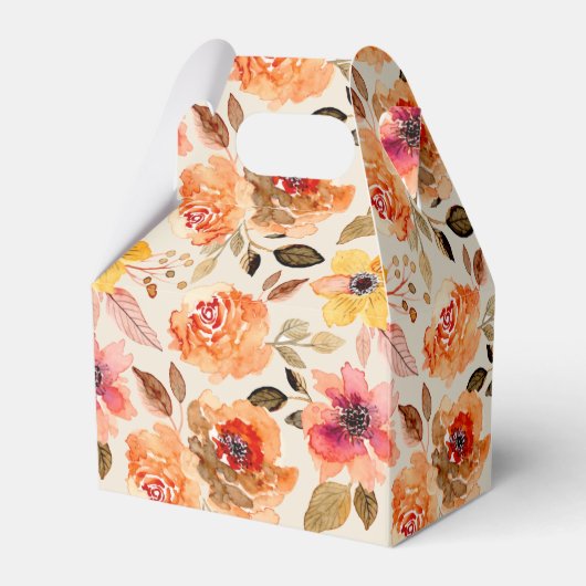 Watercolor Herfst Bloemen Bruidsfeestje Bedankdoosjes (Achterkant)