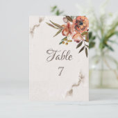 Watercolor Herfst Bloemen Tafel Kaart (Staand voorkant)