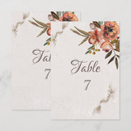 Watercolor Herfst Bloemen Tafel Kaart
