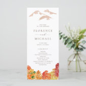 Watercolor Herfst Bosland Herfst Bruiloftsprogramm Programmakaart (Staand voorkant)