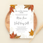 Watercolor Herfst Elegant Bruiloft Kaart