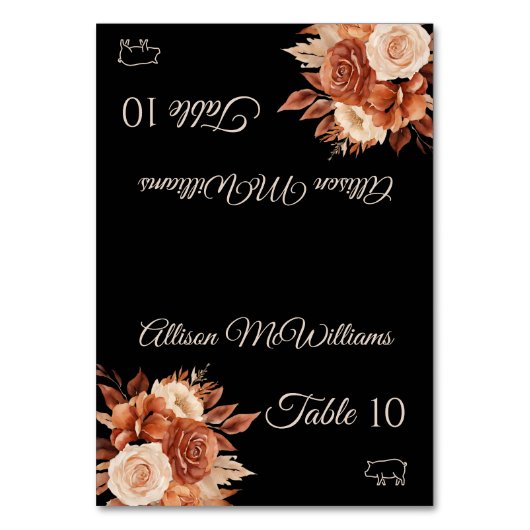 Watercolor Herfst Elegantie-Varkens-Icoon- Kaart (Voorkant)