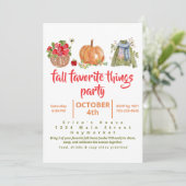 Watercolor Herfst Favoriete Dingen Feest (Staand voorkant)