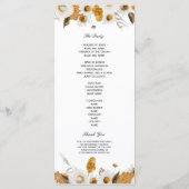 Watercolor Herfst Geel & Wit Bloem Motief Frame Menu (Achterkant)