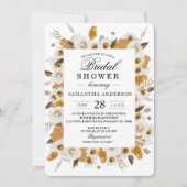 Watercolor Herfst Geel & Wit Bloemenframe Kaart (Voorkant)