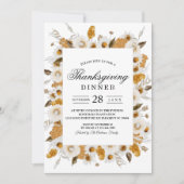 Watercolor Herfst Geel & Wit Bloemenframe Kaart (Voorkant)