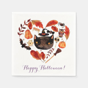 Watercolor herfst Halloween-feestje Schattig grill Servet