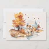 Watercolor Herfst Hond Ontwerp- Akita Kaart (Voorkant)