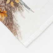 Watercolor Herfst Hond Ontwerp- Australian Shepher Fleece Deken (Hoek)