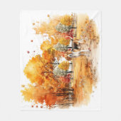 Watercolor Herfst Hond Ontwerp - Beagle Fleece Deken (Voorkant)