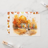 Watercolor herfst hond ontwerp- Beagle Kaart (Voorkant / Achterkant in situ)