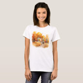Watercolor Herfst Hond Ontwerp - Beagle T-shirt (Voorkant volledig)