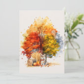 Watercolor Herfst Hond Ontwerp- Corgi Kaart (Staand voorkant)
