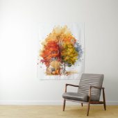 Watercolor Herfst Hond Ontwerp- Corgi Wandkleed (In situ)