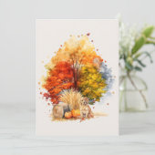 Watercolor Herfst Hond Ontwerp - Golden Retriever Kaart (Staand voorkant)