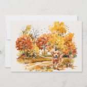 Watercolor herfst hond ontwerp- Gouden Retriever Kaart (Voorkant)