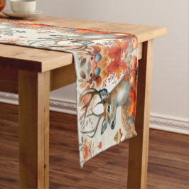 Watercolor herfst oogst met herten placemat korte tafelloper