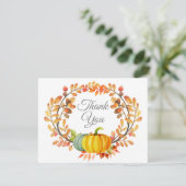 Watercolor herfst pompoen bedankkaart (Staand voorkant)