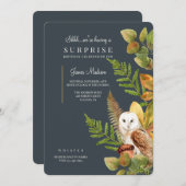 Watercolor Herfst Uil Uitnodiging (Voorkant / Achterkant)