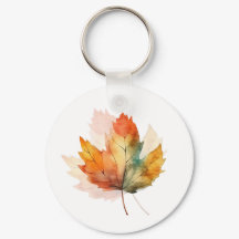 Watercolor herfstblad moderne sleutelhanger