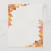 Watercolor Herfstblad Trouwkaart Flyer (Achterkant)
