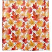 Watercolor Herfstbladeren Blad Douchegordijn (Voorkant)